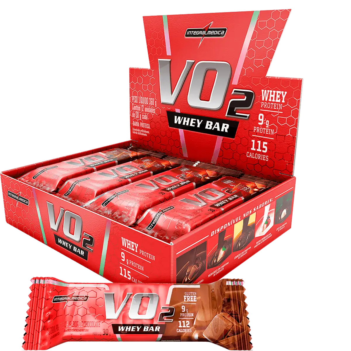 VO2 Whey Bar Chocolate 12un Integralmédica