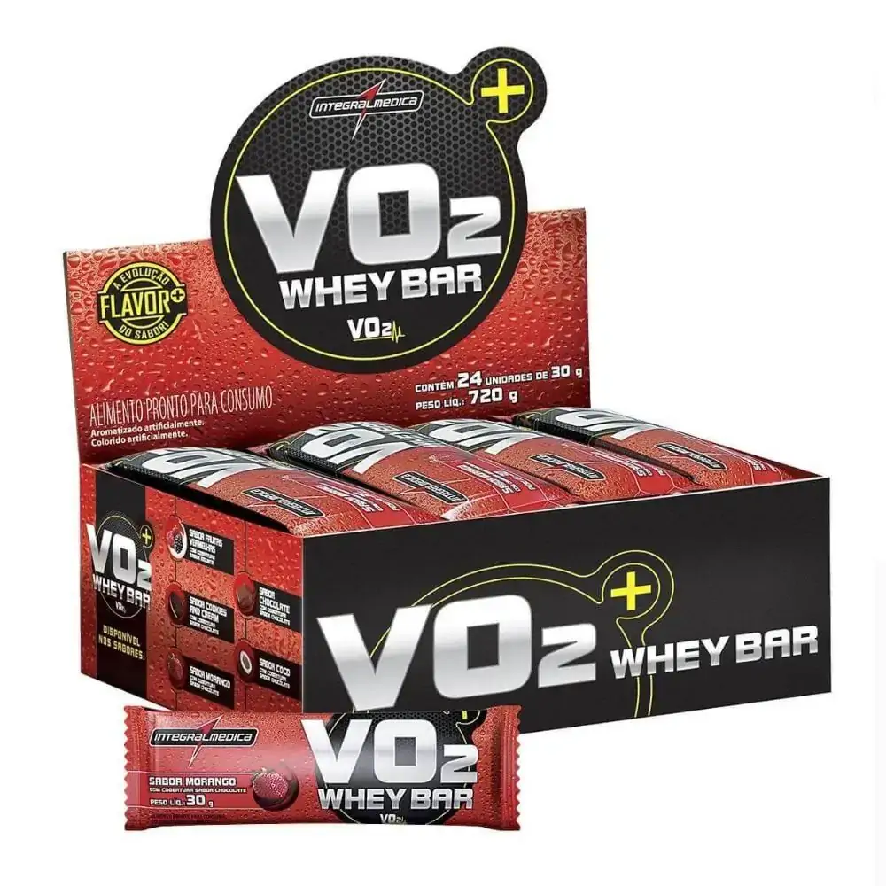 Vo2 Protein Bar 24 und Integralmedica - Morango