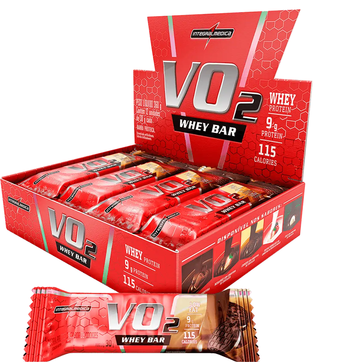 VO2 Whey Bar Cookies 12un Integralmédica
