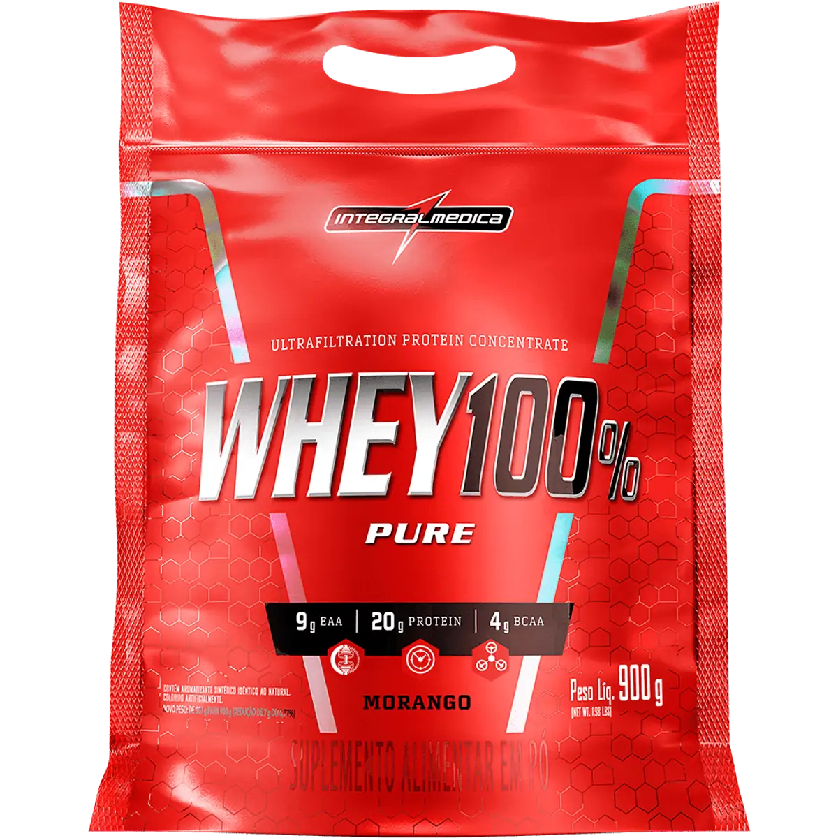 Super Whey 100% Pure (Refil-907g) IntegralMedica-Morango