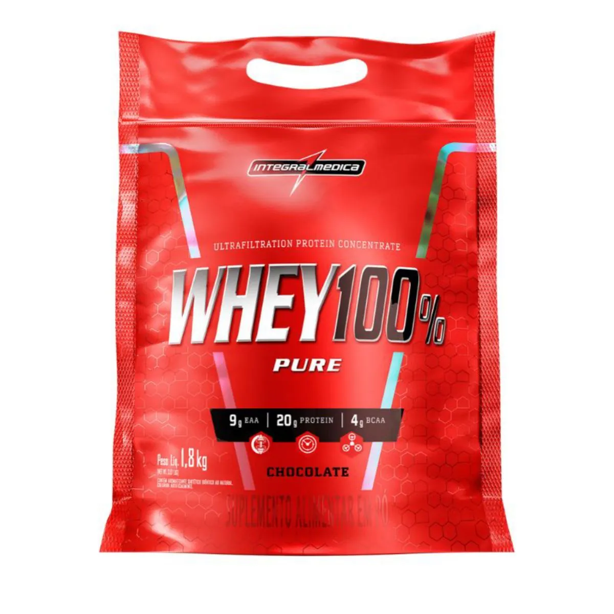 Whey 100% Pure 1,8kg - Integralmédica - Chocolate