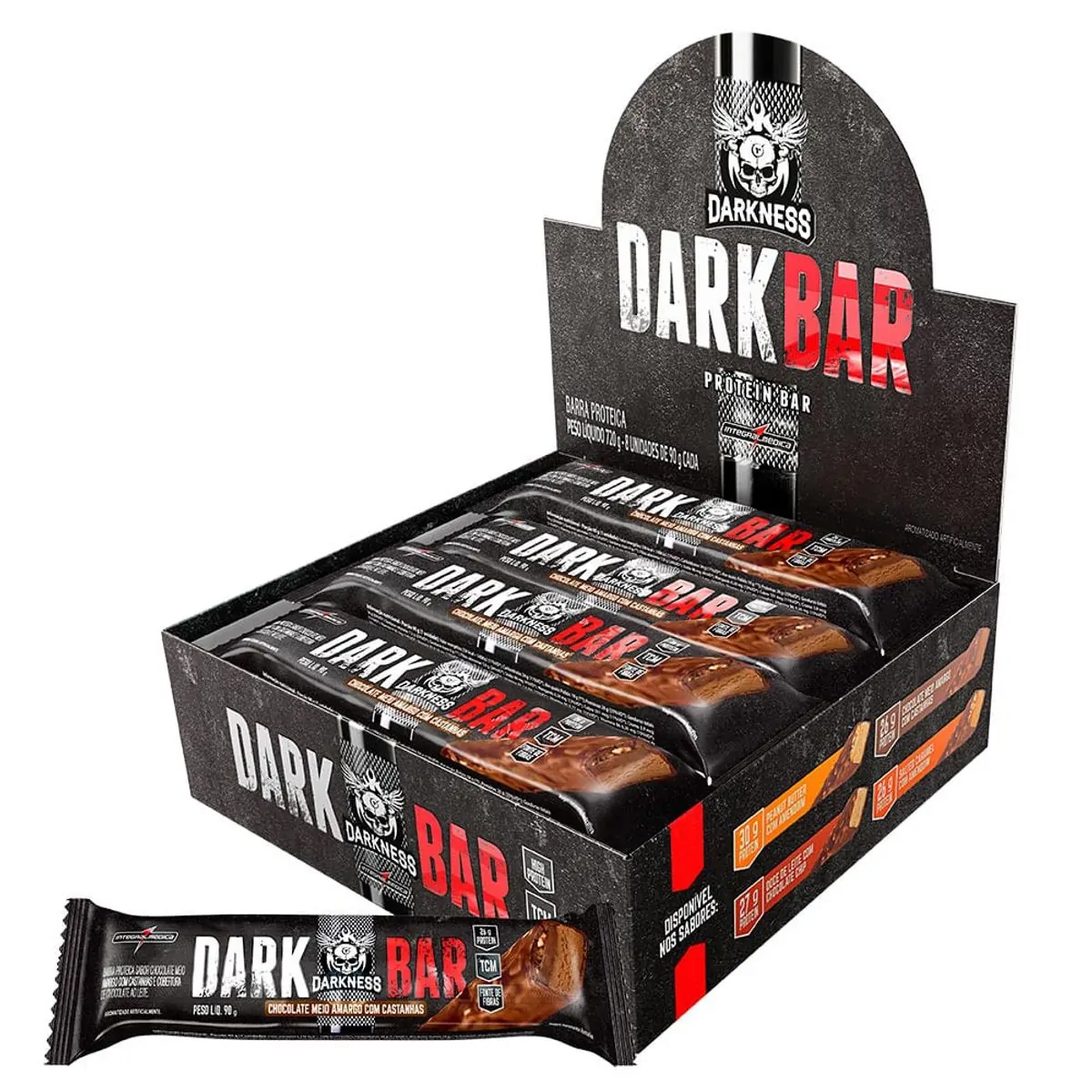 Dark Bar Chocolate Amargo Com Castanhas 8un Darkness