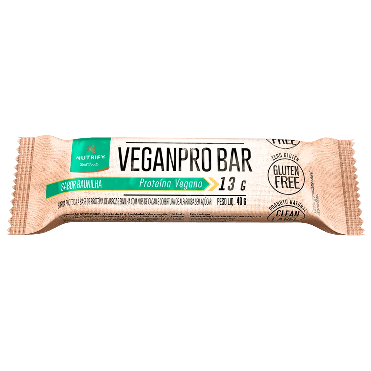 Veganpro Bar 400g Proteina Vegana 10un de 40g Cada Nutrify