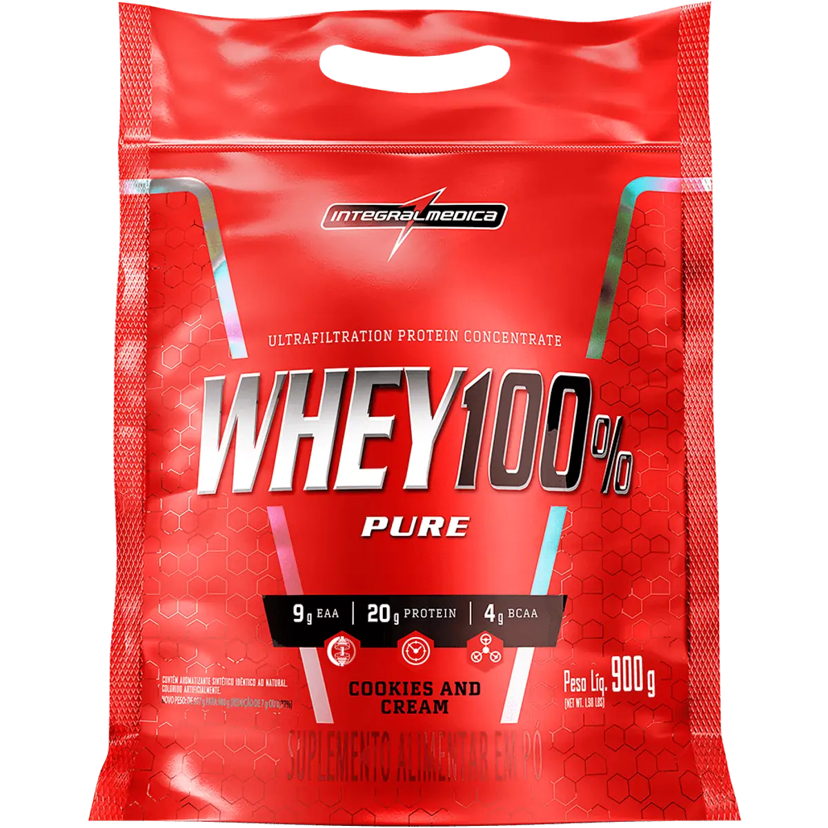 Whey 100% Pure (Refil-907g) IntegralMedica-Cookies & Cream