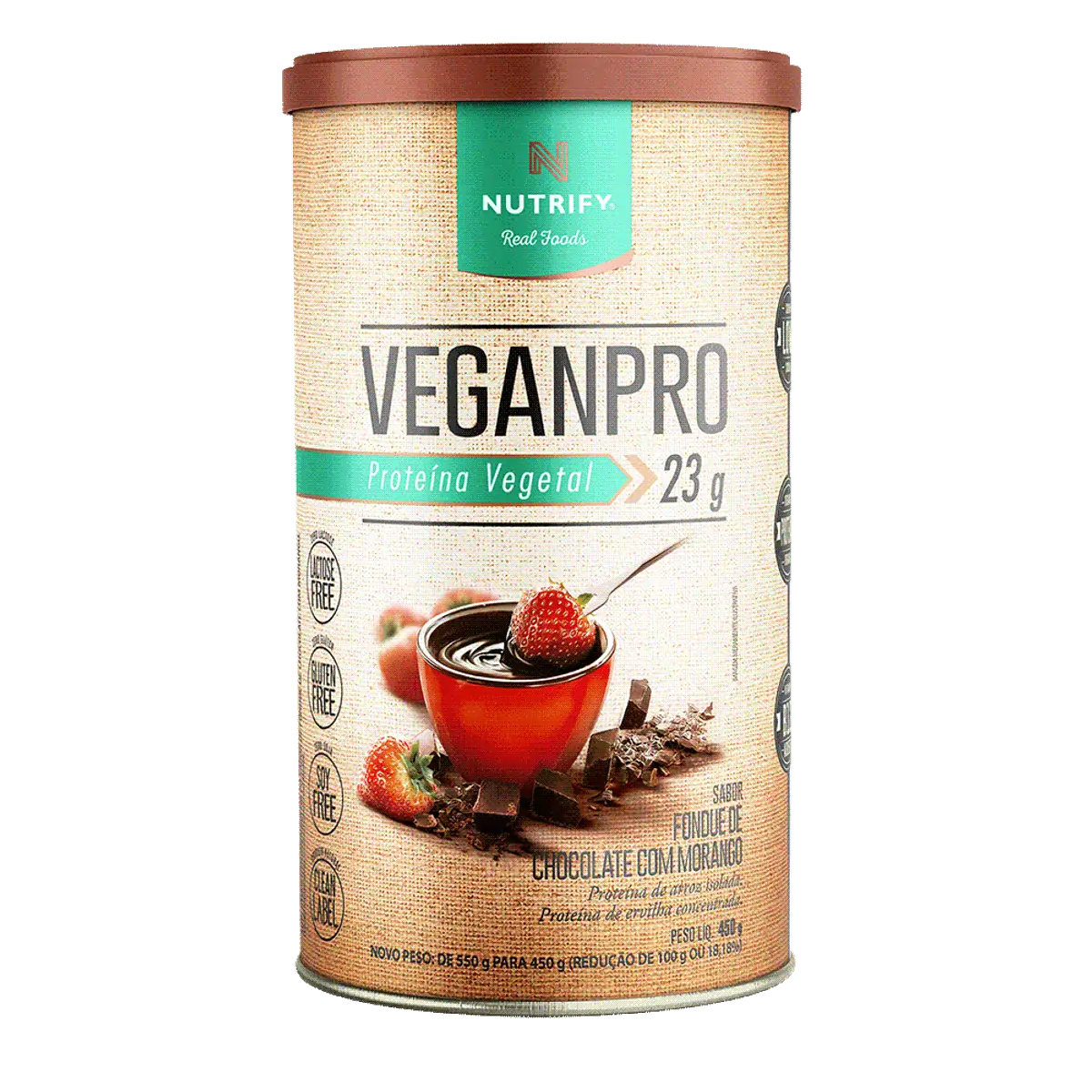 VeganPro 450g Nutrify Fondue de Chocolate com Morango