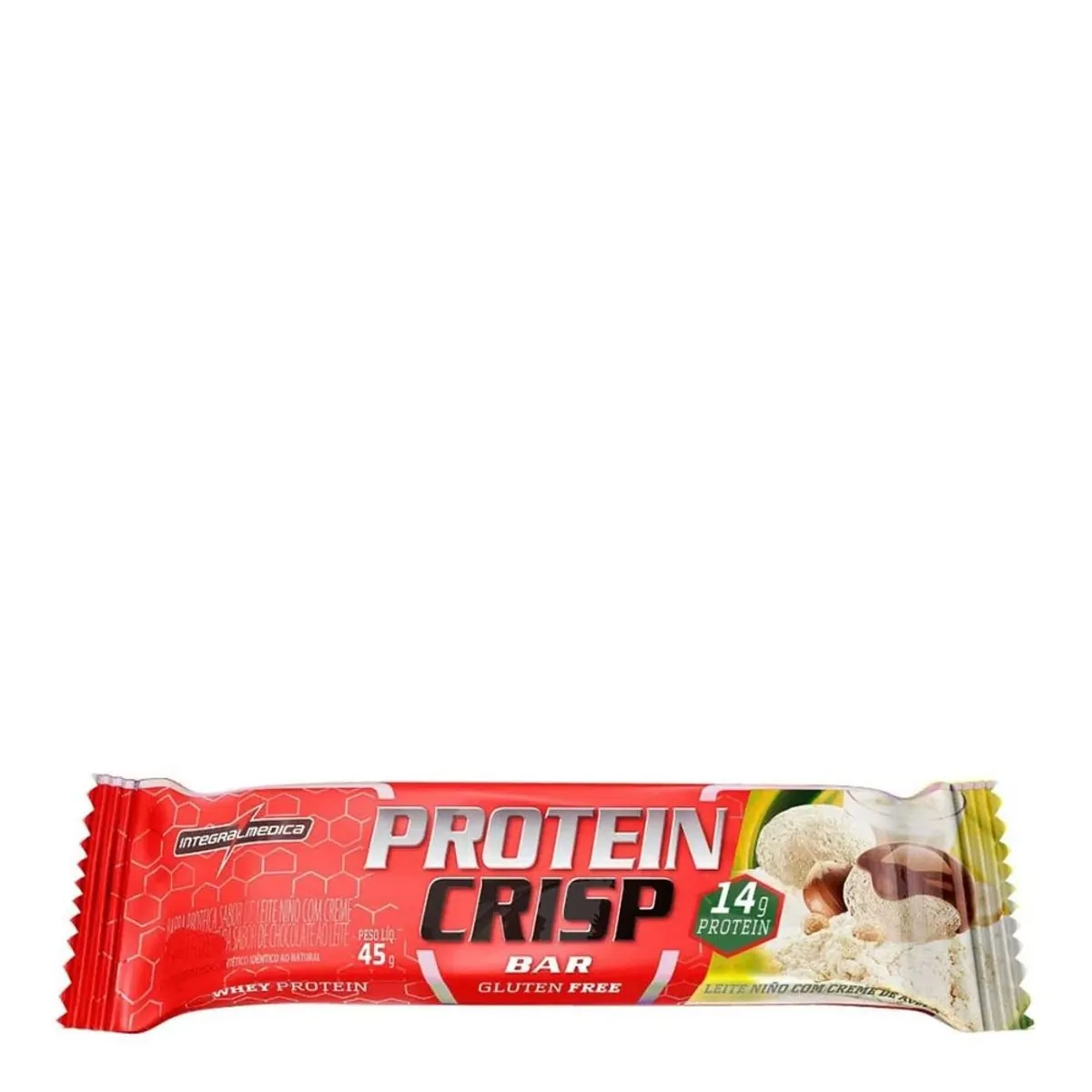 Barra de Proteína Protein Crisp Leite Ninho com Creme de Avelã Integralmedica 45g