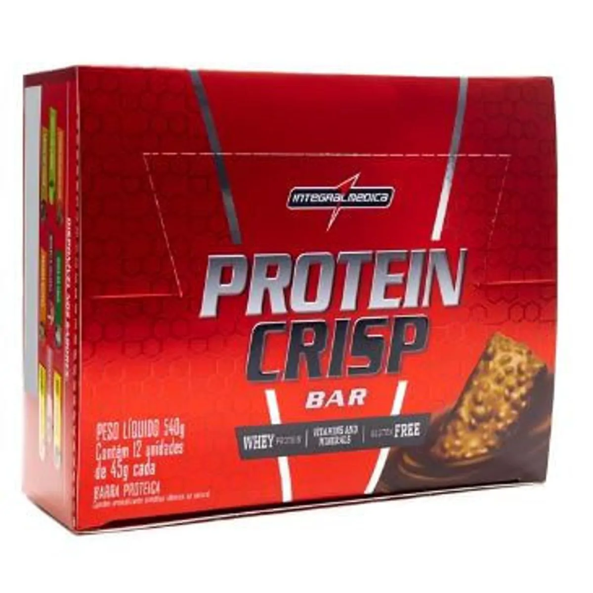Barra sabor Churros com Doce de Leite caixa com 12 unidades de 45g - Integral Médica Crisp Bar