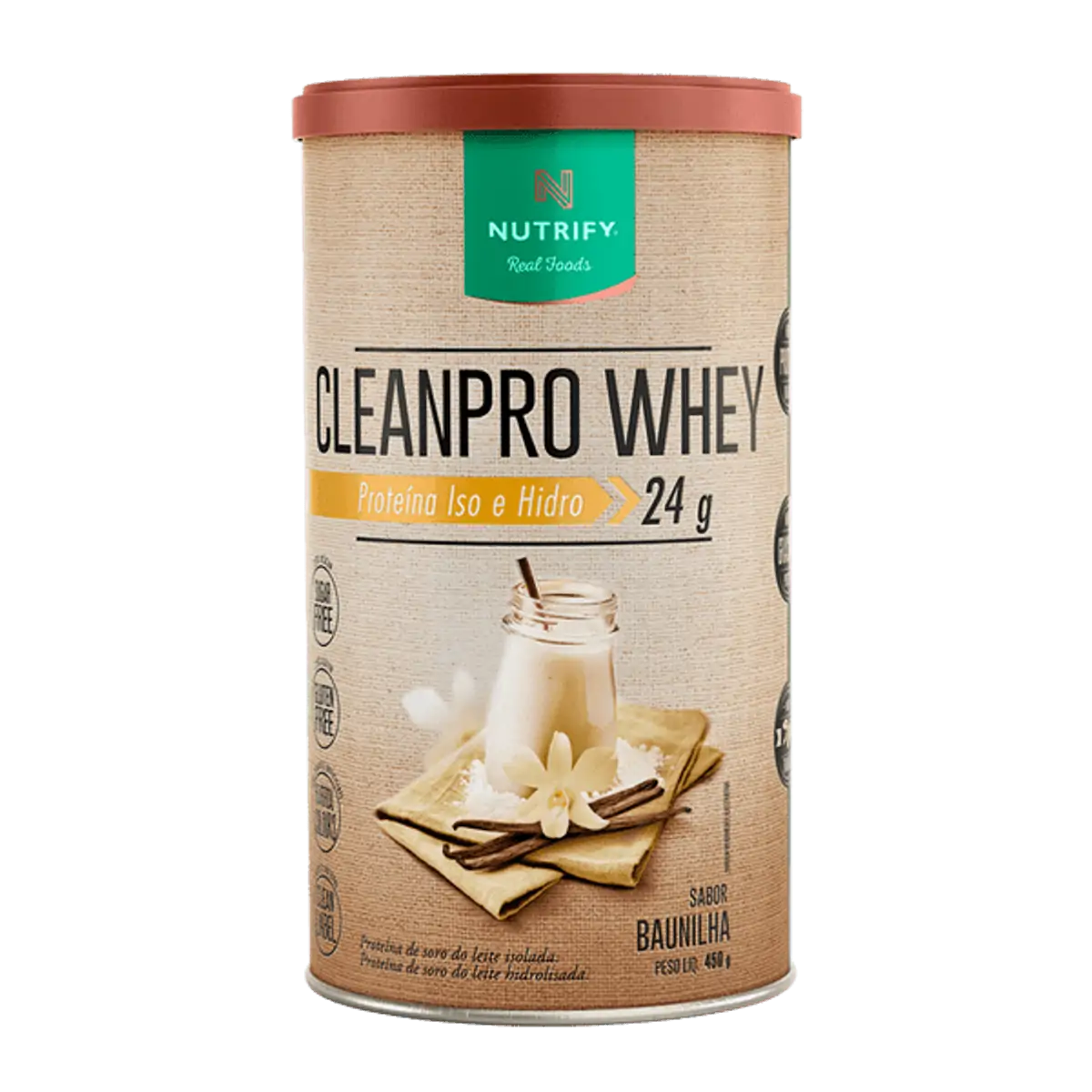 Clean Pro Whey Proteína Iso E Hidro 450g - Nutrify