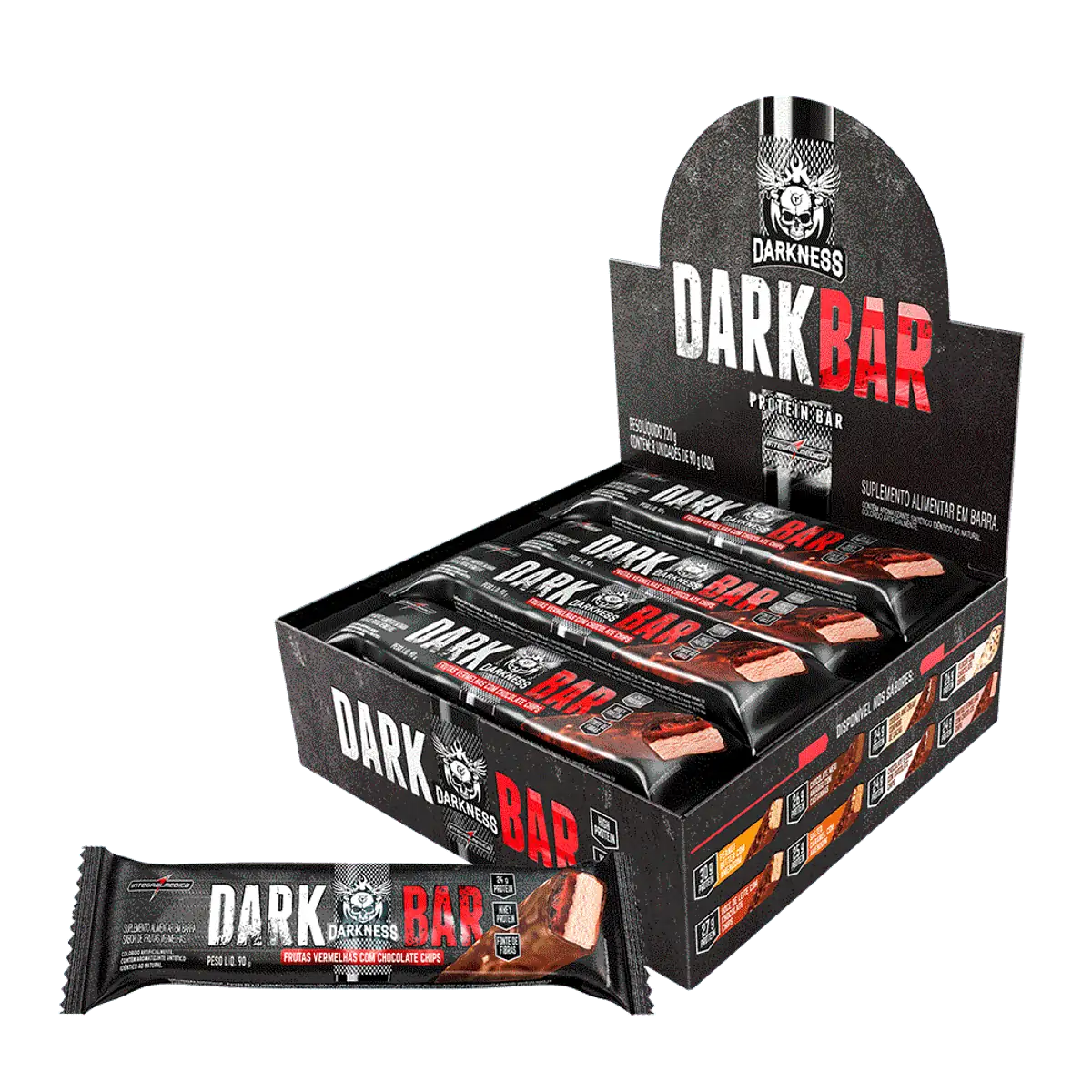 Dark Whey Bar 90g Caixa C/8 Unidades - IntegralMédica - Frutas Vermelhas