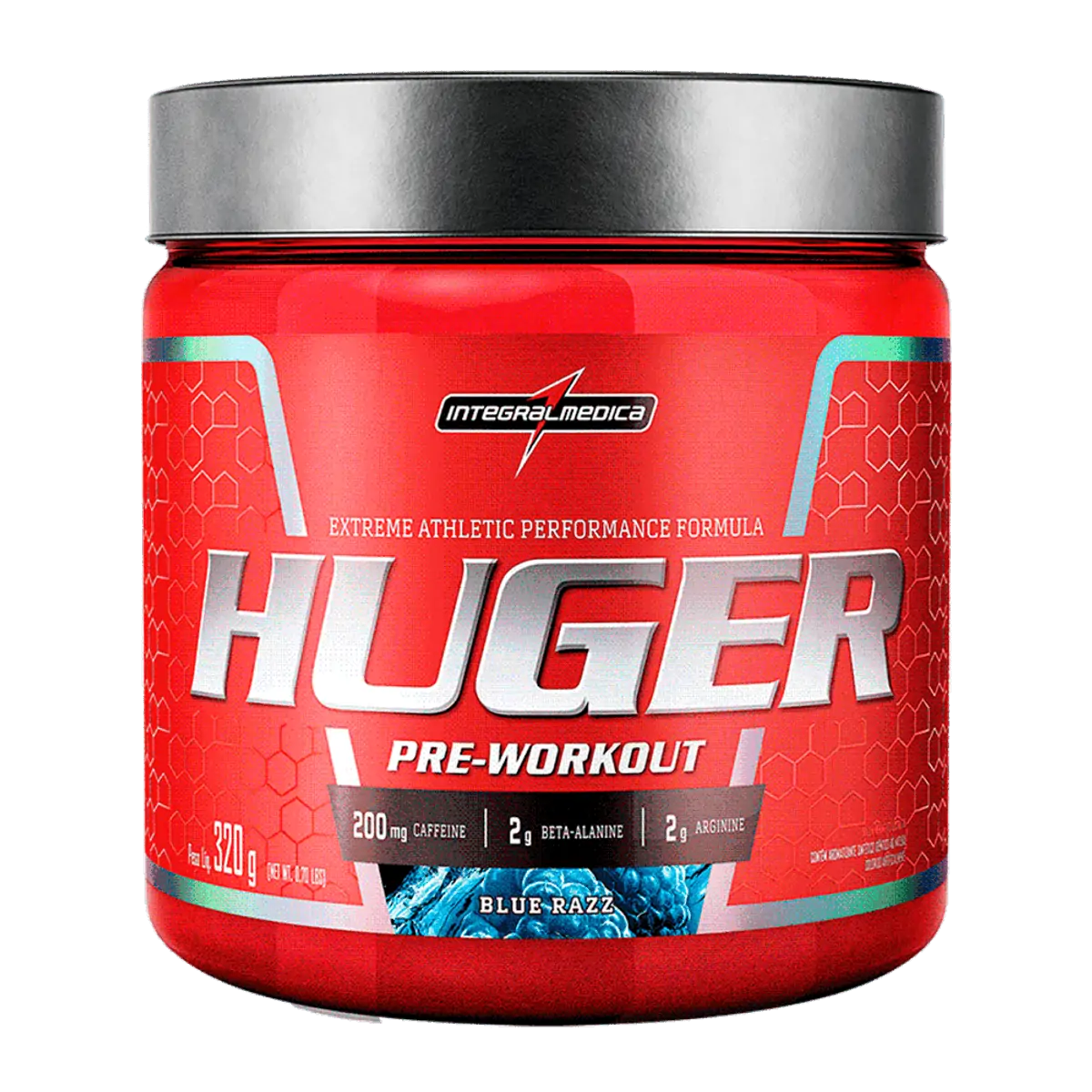 Huger Pré Treino Blue Razz Integralmédica 320g