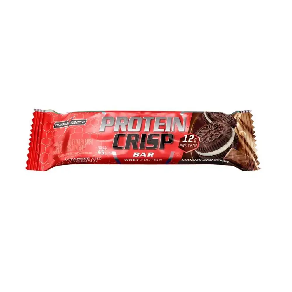 Barra de Proteína Integralmedica Crisp Bar Sabor Cookies 45g