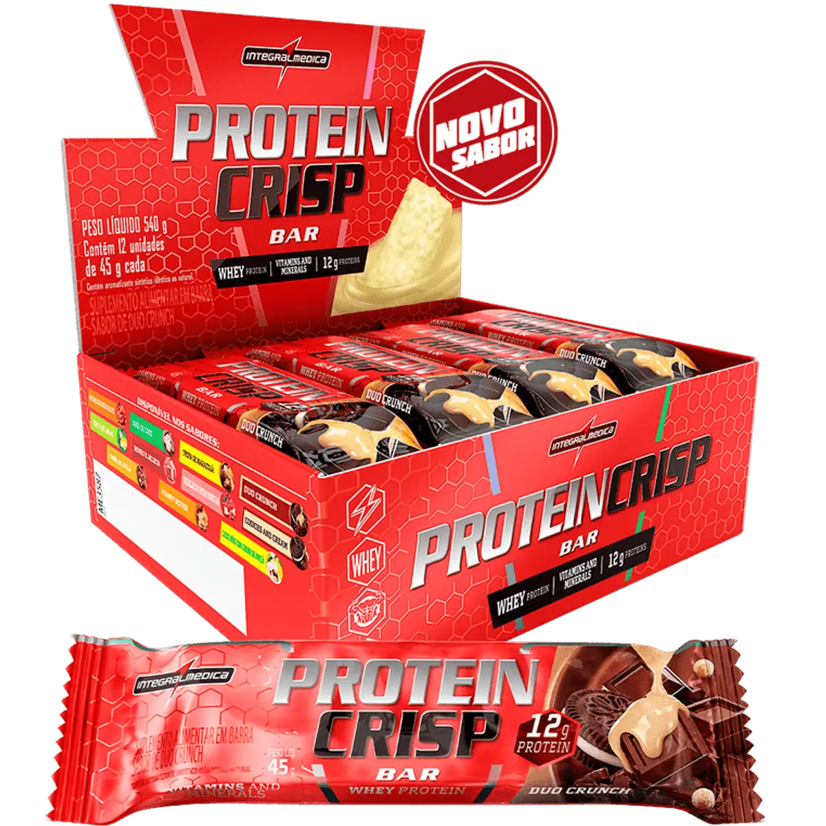 Protein Crisp Bar Duo Crunch 12 unid Integralmédica