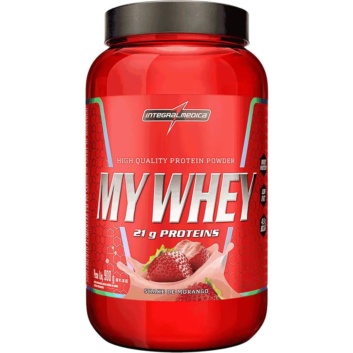 My Whey Pó Pote Shake de Morango Integralmédica