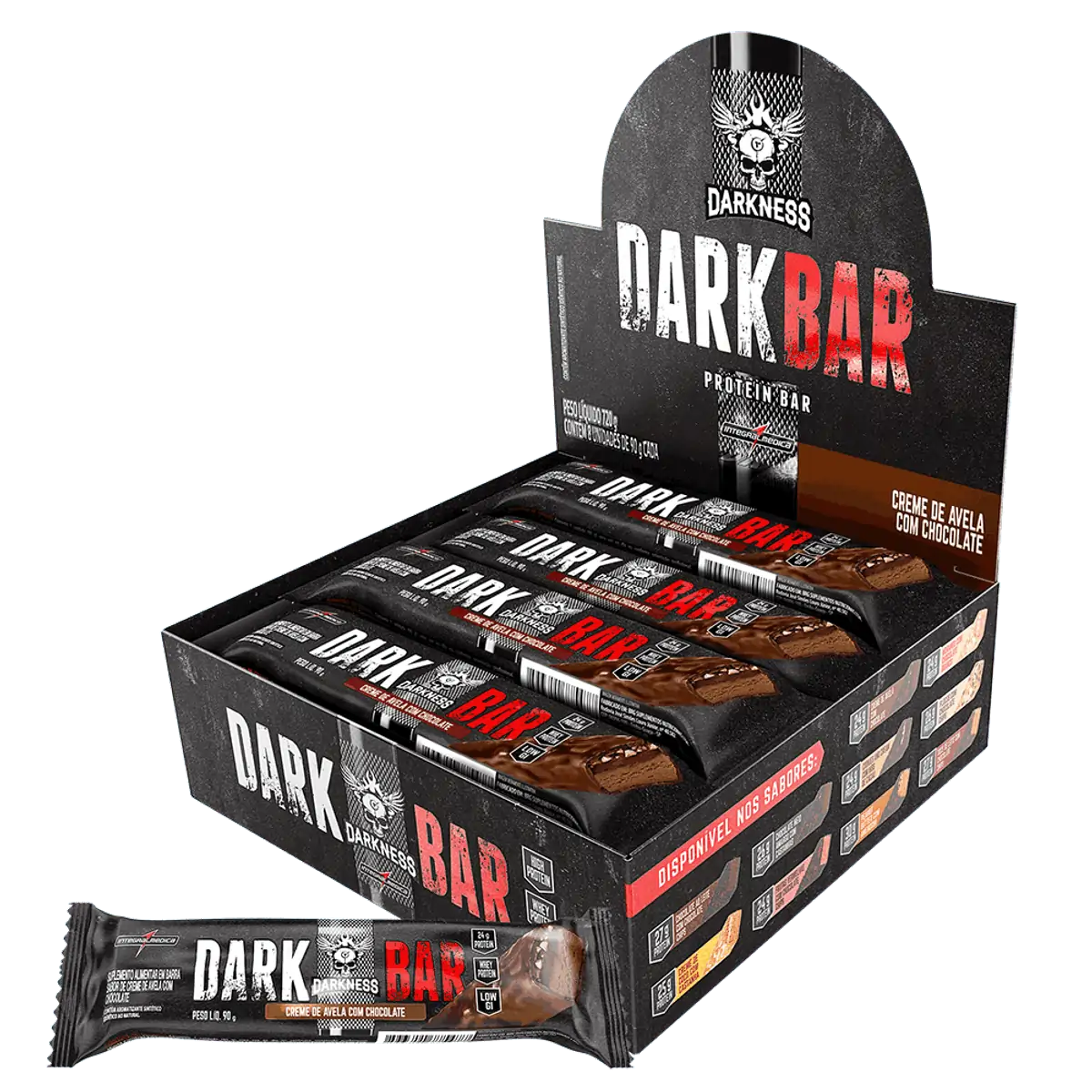 Dark Bar Display / 8un 90g Cookies And Cream Com Nibis De Cacau / Darkness / Barrinhas E Snacks