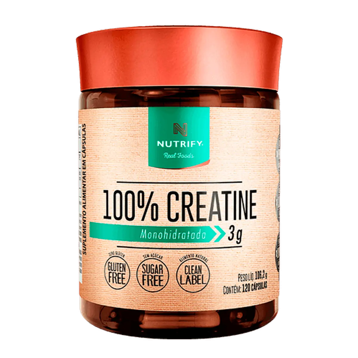 100% Creatine em cápsula 120 Cápsulas Nutrify