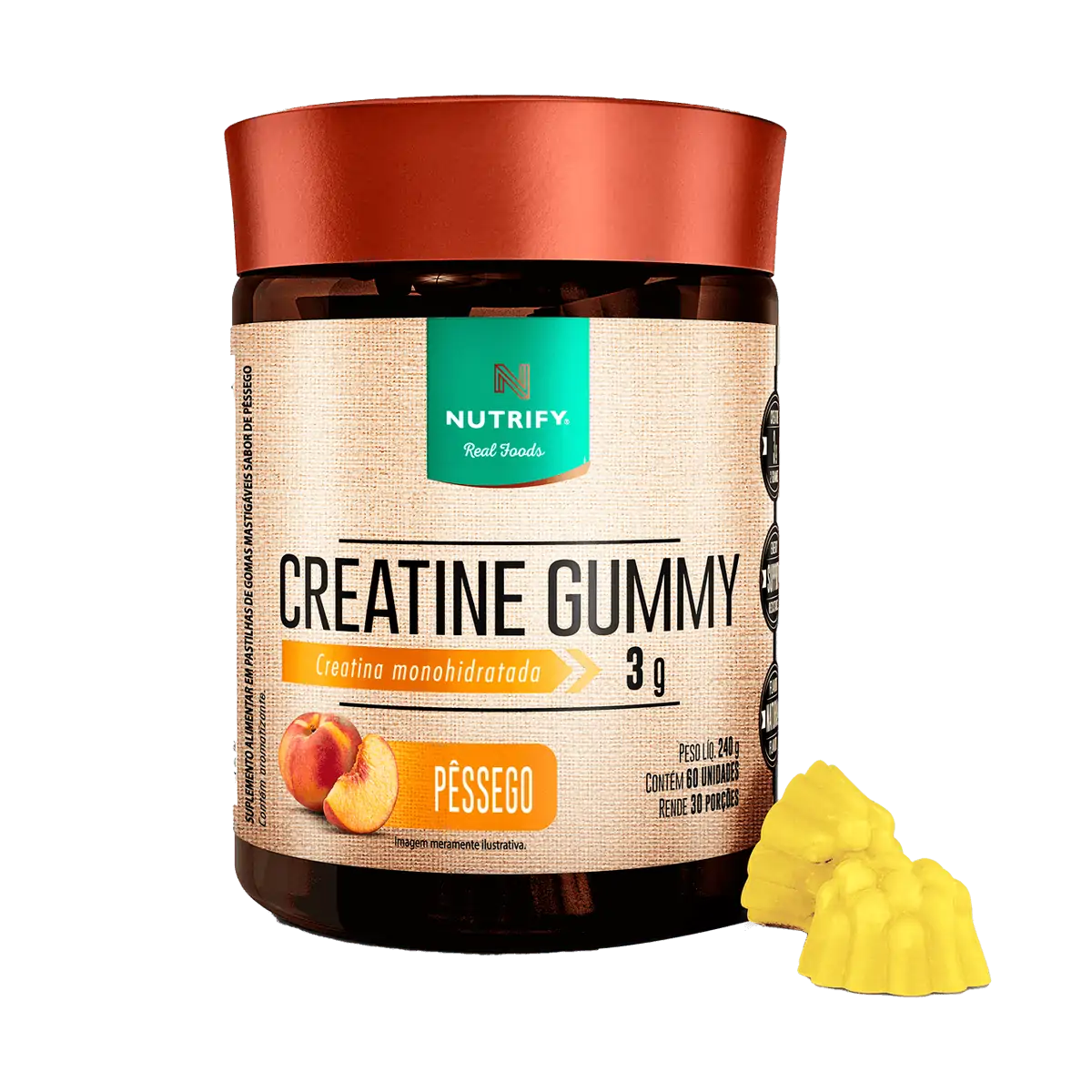 Creatine Gummy Pêssego - 60 unidades