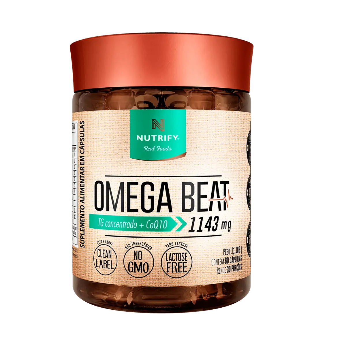 Ômega Beat TG Concentrado + Coq10 Nutrify 60 Cápsulas