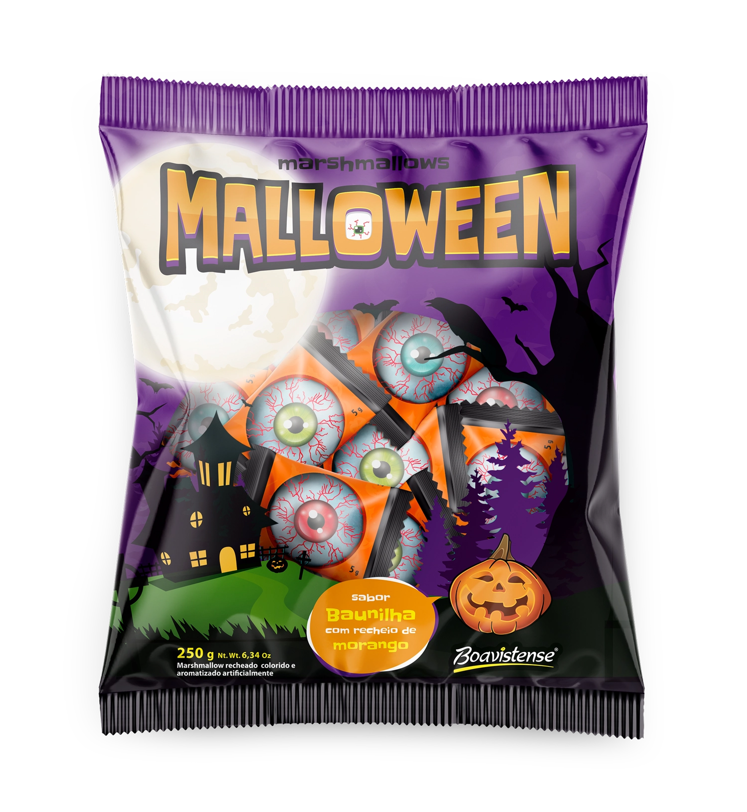 Marshmallow Halloween Baunilha Rech Morango 5g