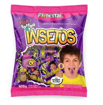 Pirulito Boavistense Tattoo Insetos 400g