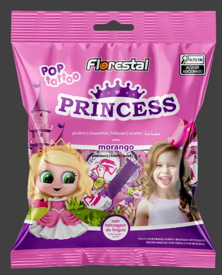 Flo.varejo Pirulito 120gr P.pop Tattoo Princess