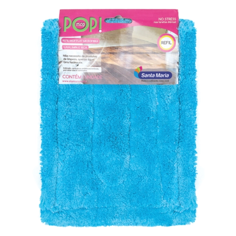 Esfregao Pop Mop Flat Microfibra Refil