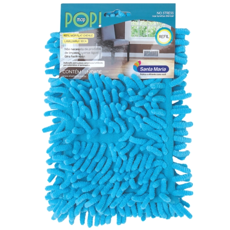 Esfregao Pop Mop Flat Chenille Refil