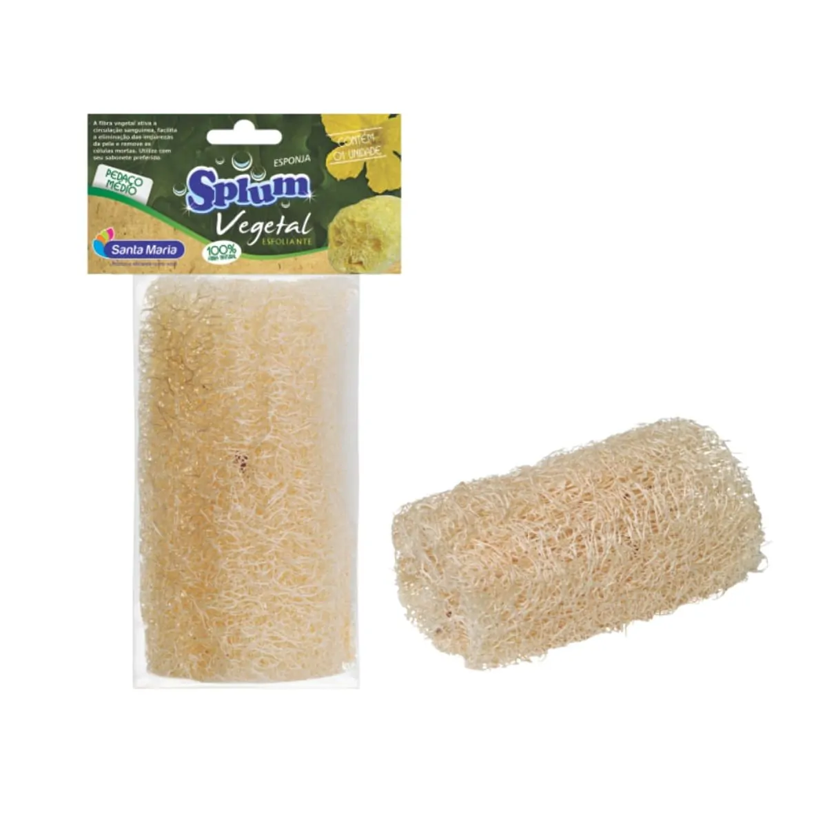 Esponja Splum Vegetal Pedaco Media