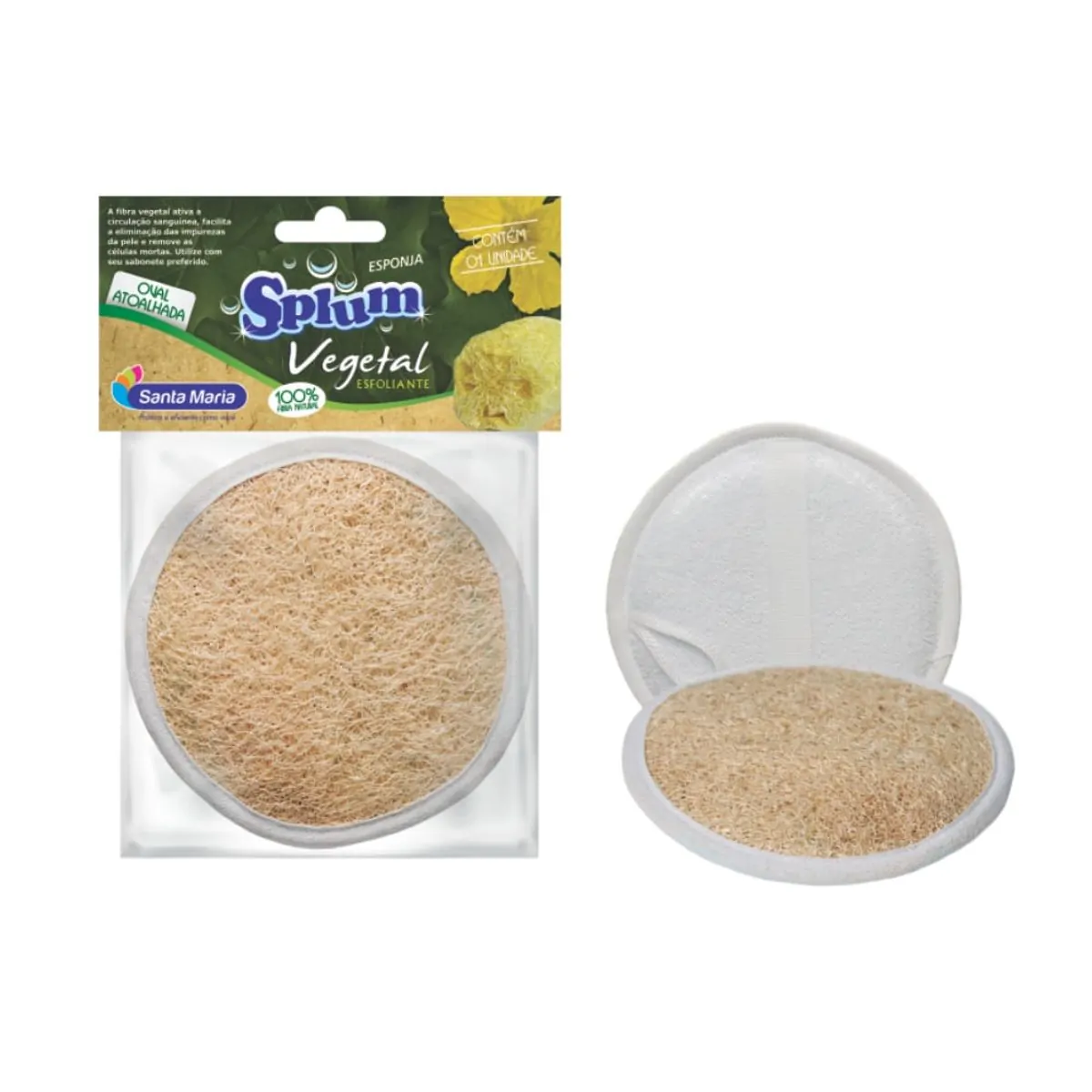 Esponja Splum Vegetal Oval Atoalhada