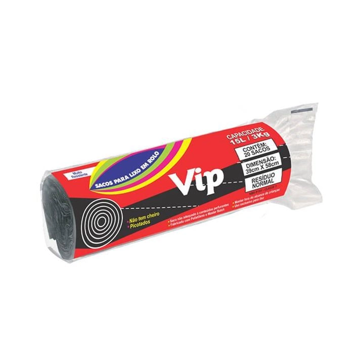 Saco Lixo Vip Santa Maria 15lts Rolo
