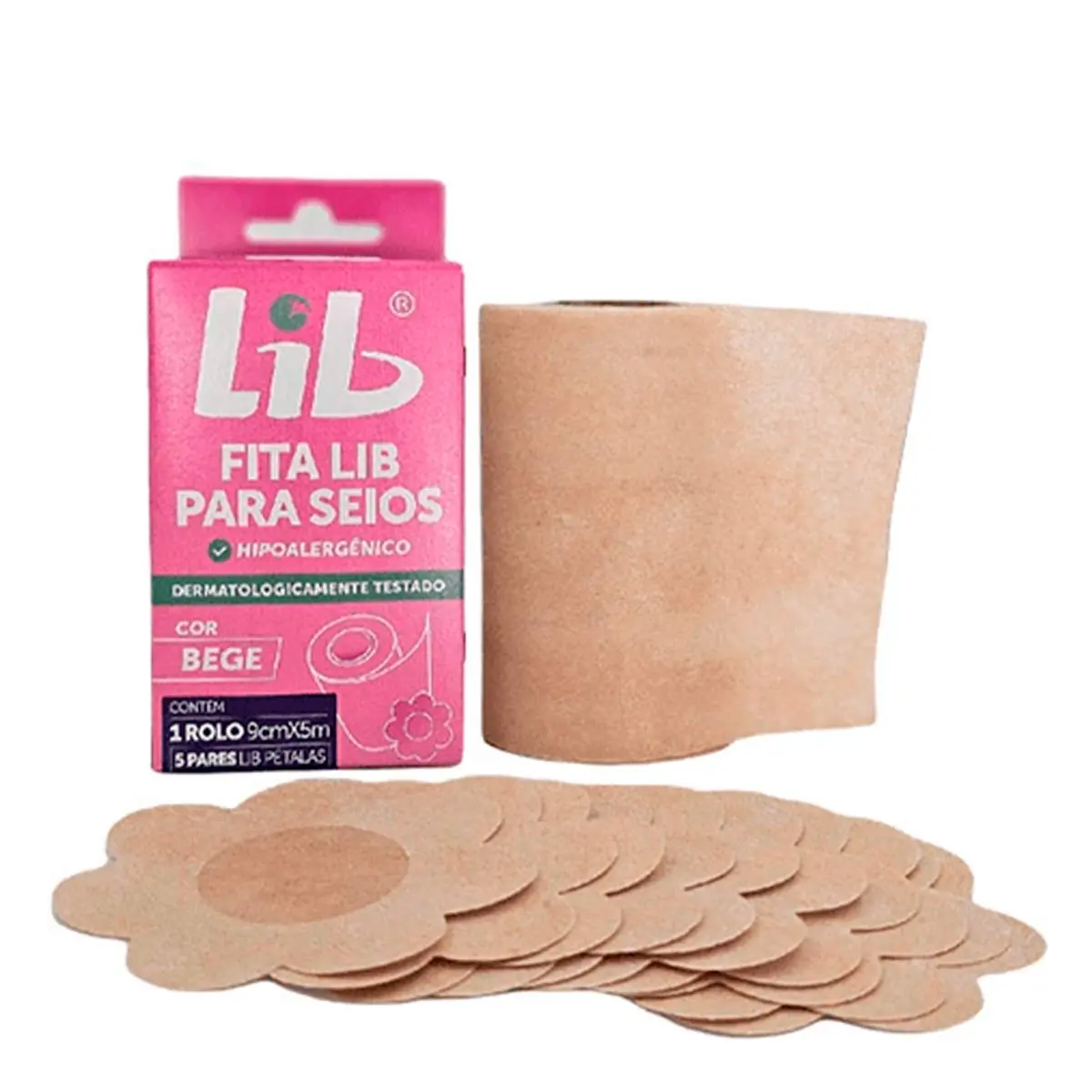 Fita Para Seios Bege Lib 9cm X 5m