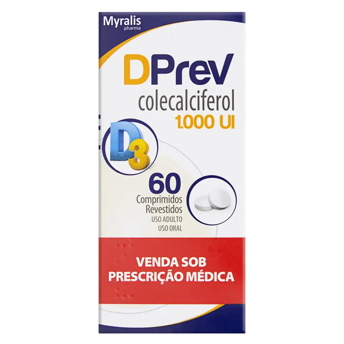 Dprev 1.000ui Myralis Pharma Caixa 60 Comprimidos Revestidos