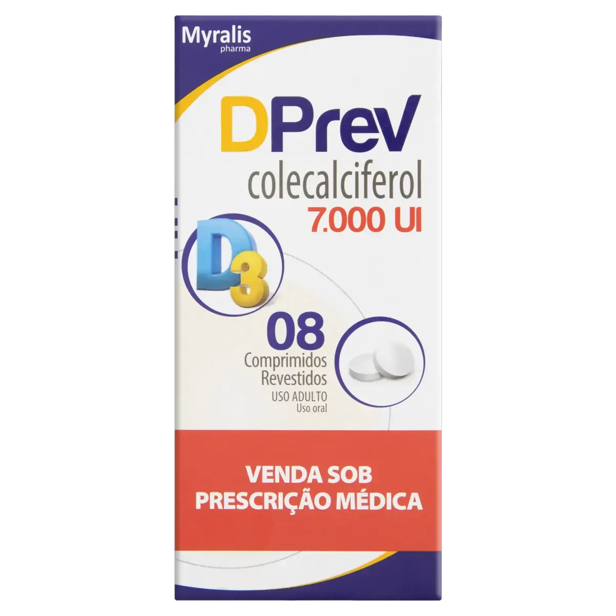 Dprev 7.000ui Myralis Pharma Caixa 8 Comprimidos Revestidos
