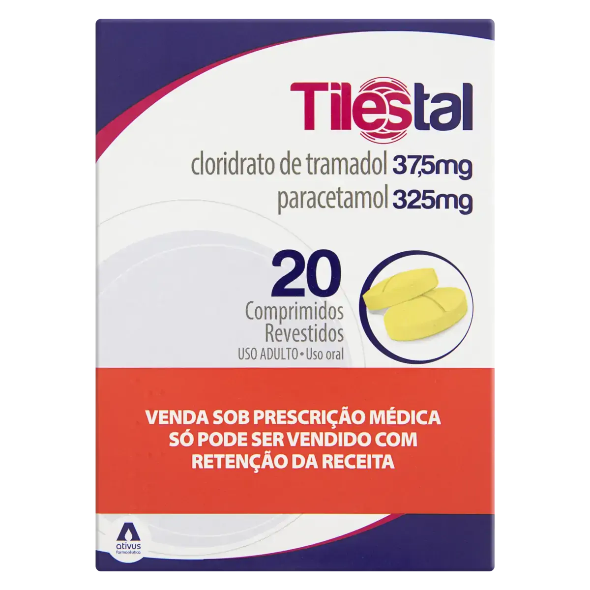 Tilestal Ativus Farmacêutica Caixa 20 Comprimidos Revestidos