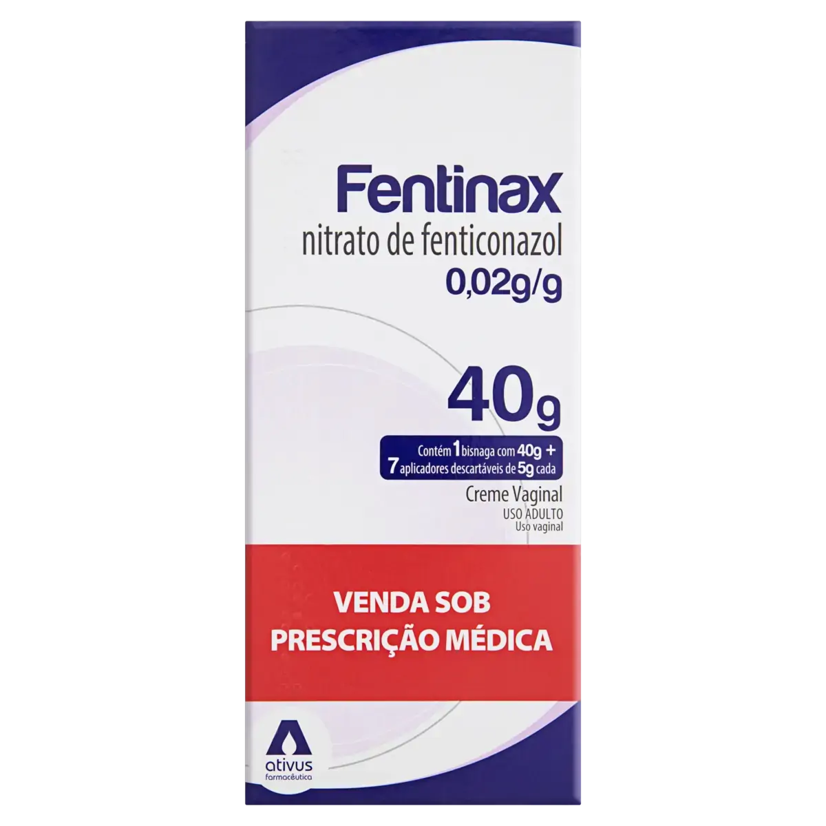 Fentinax 0,02g/g Ativus Farmacêutica Caixa 40g 7 Aplicadores Descartáveis