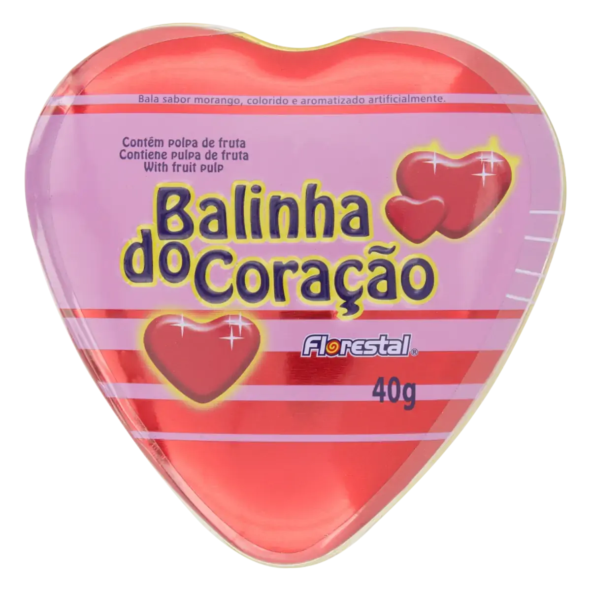 Bala Morango Florestal Balinha Do Coração Lata 40g