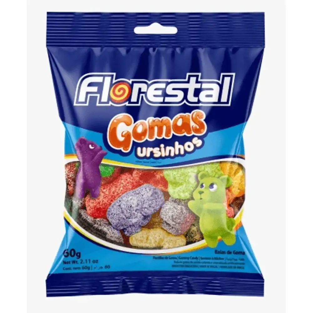 Bala Goma Ursinhos 60g Florestal
