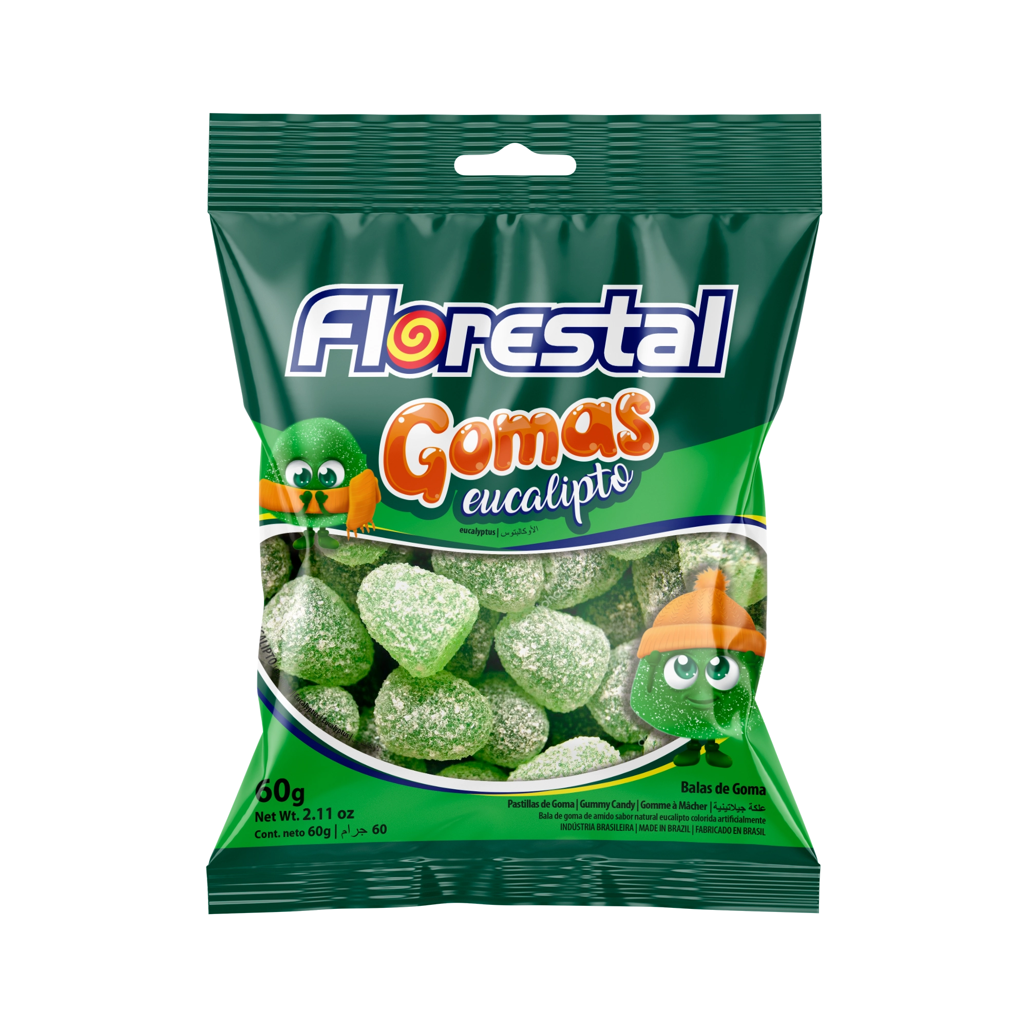 Bala De Goma Florestal Eucalipto 60g