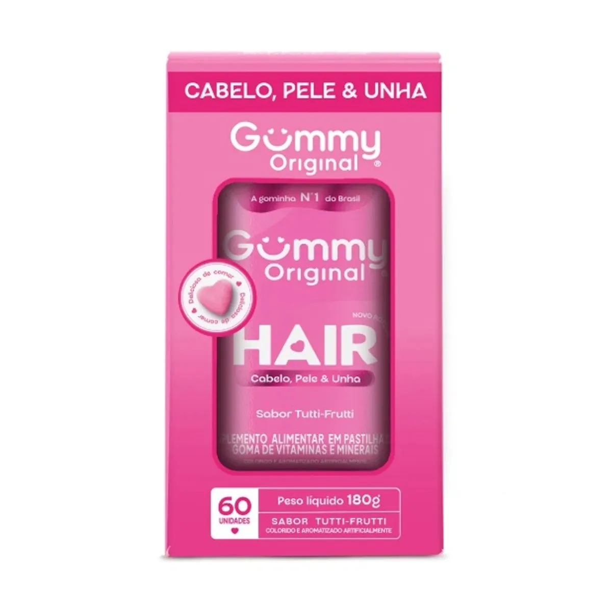 Gummy Hair Suplemento Alimentar Tutti Frutti 60cps