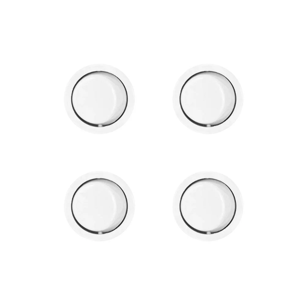 Kit 4 Interruptores Bolinha De Tecla Para Móveis Margirius Moldura M9 Com Cabo Série 16.000 Branco