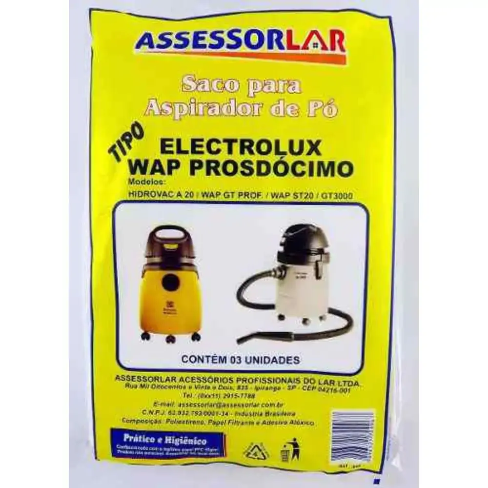 Saco Assessorlar P/aspir Elet/wap Prosdoci