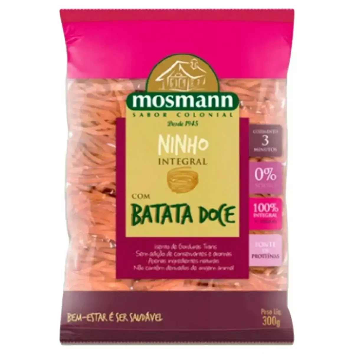 Macarrão Integral Ninho Com Batata Doce MOSMANN 300G