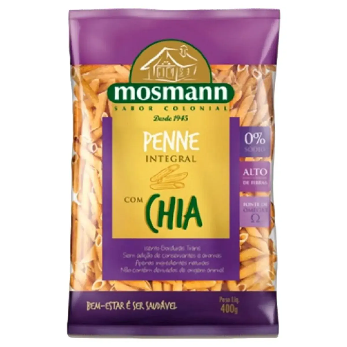 Macarrão Integral Penne Com Chia MOSMONN 400G