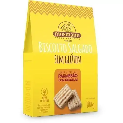 Biscoito Salgado 100g Parmesao C/ Gergelim Mosmann