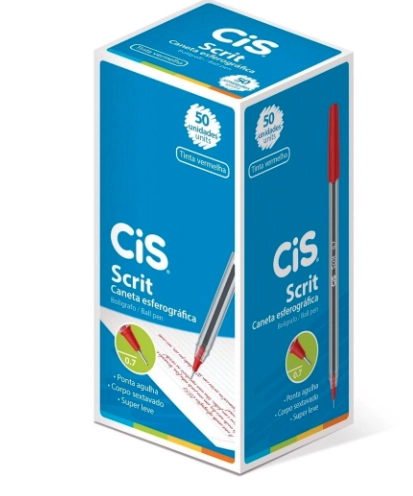 Caneta Cis Esf Scrit 0.7mm Verm