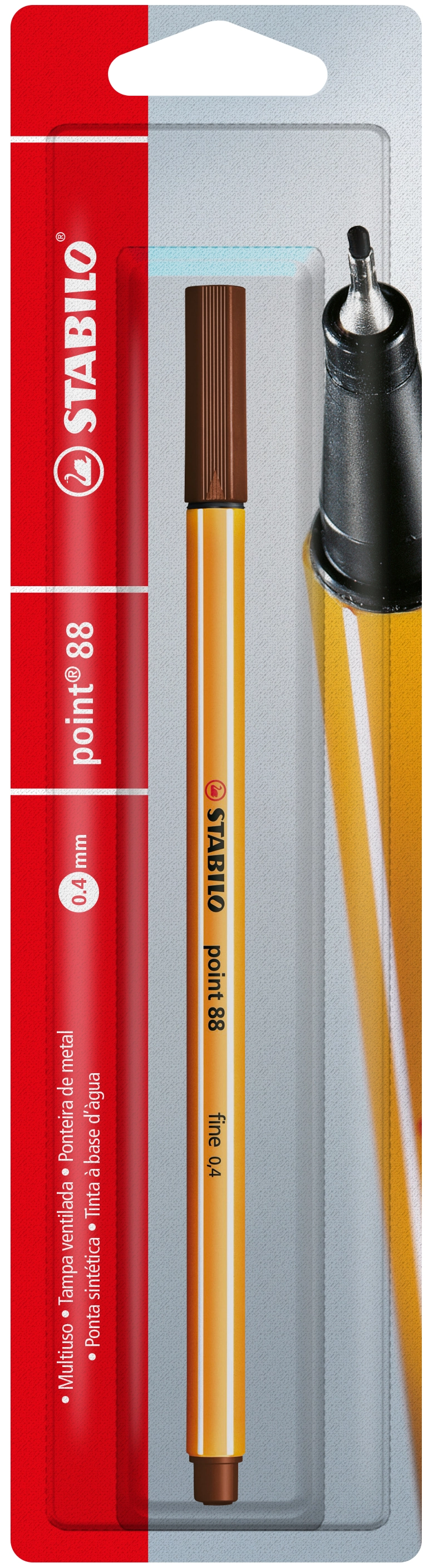 Caneta Porosa 0.4mm Stabilo Point 88/45 Marrom