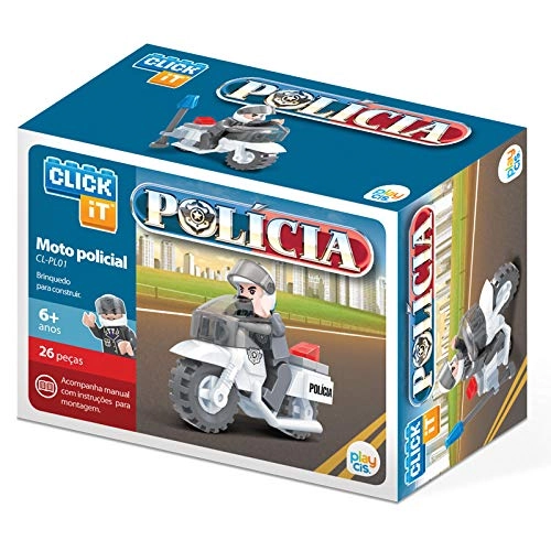 Brinq Click It Moto Policial 26 Pcs