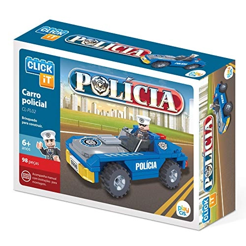 Brinq Click It Carro Policial 98 Pcs