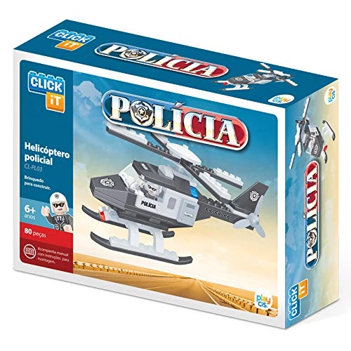 Blocos De Montar Helicp Policial 80pcs