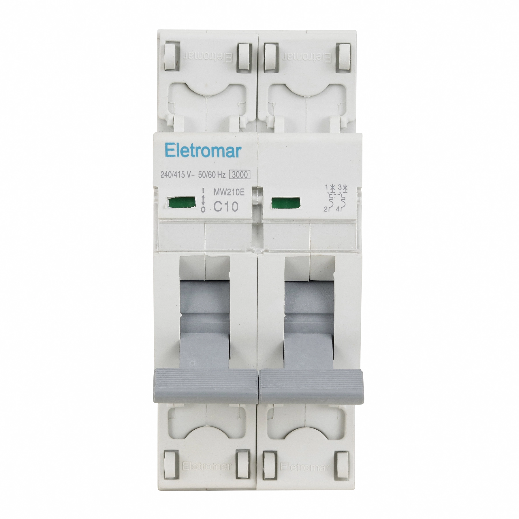 Disjuntor Din Bipolar 220V-400V 10A Eletromar