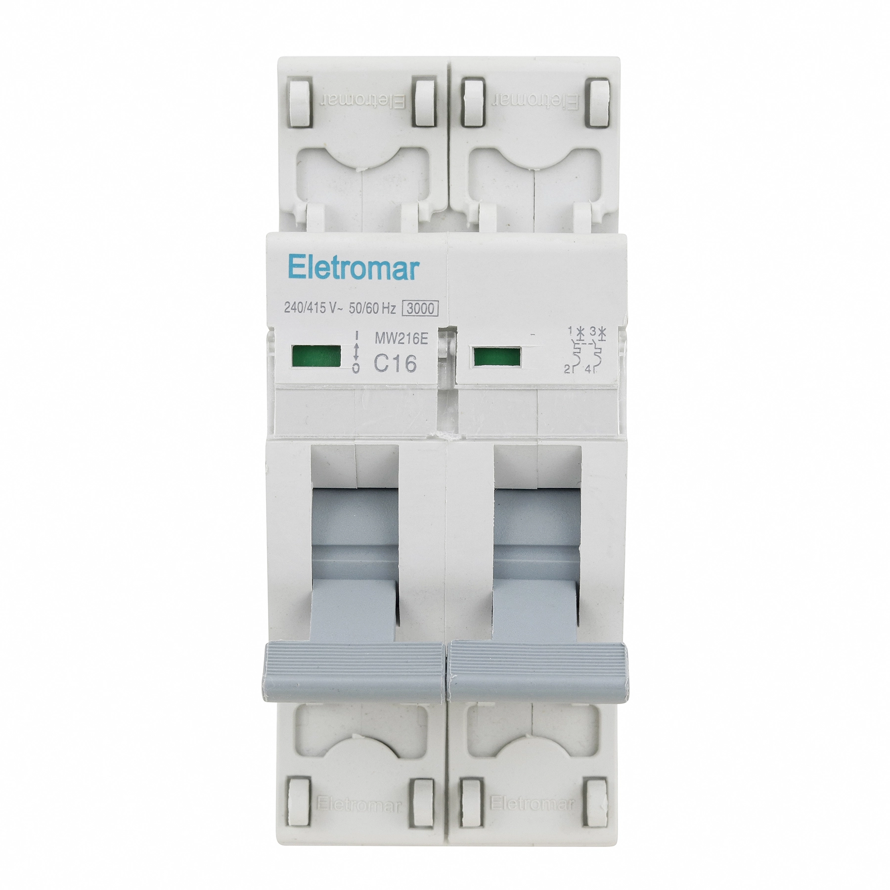 Disjuntor Din Bipolar 220V-400V 16A Eletromar